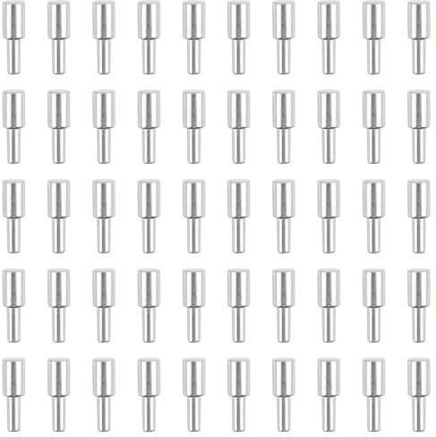 INCREWAY 36 silberne Schrankbrett-Heringe, 3 mm Metall-Regalstifte, kleine Regalstützstifte für Schränke, Bücherregale, Schränke