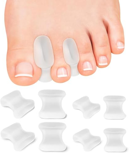 8 PCS Toe Separator, Silicone Toe Spreaders Bunion Gel Toe Spacers Separators, with 3 Sizes for Women Men Toe Pain Relief for Curled Toes and Overlapping Toes, Calluse (2L+4M+2S)