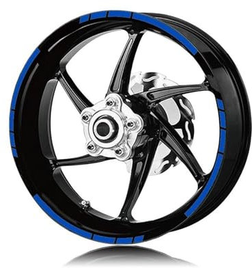 Felgendekoration Motorrad-Reifen Und Felge, Reflektierender Dekorativer Aufkleber, Kombi-Räder-Aufkleber-Set Für TUONOV4 Langlebig und attraktiv(Reflective blue)