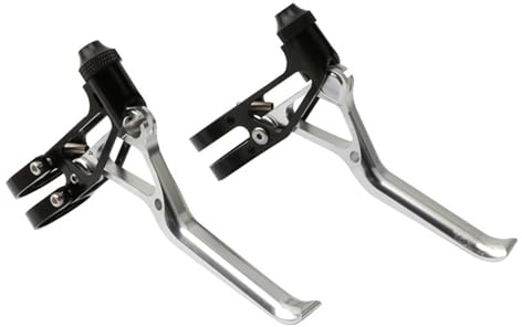 RIVDEE 1 Paar Fahrradbremshebel,BMX Rennrad Bremshebel Fahrrad,Handbremshebel Fahrrad,Ultraleichter Bremshebel mit Verlängertem Griff,für Erwachsene Kinder Mountainbike,BMX,Rennrad(silber)