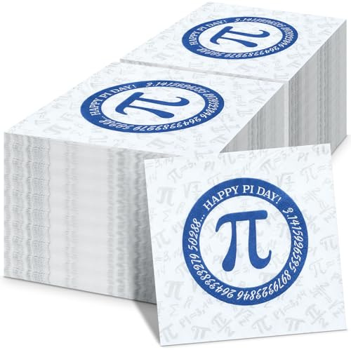 Engrowtic 200 Pcs Pi Symbol Napkin Paper 3.14 Happy Pi Day Guest Napkin 2 Ply Disposable March 14th Party serviette Pack for International Mathematics Day Party Favor Family Table Decoration