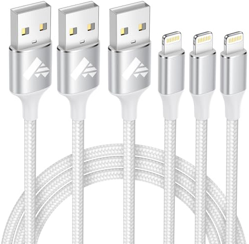iPhone Charger Cable 2M 3Pack, MFi Certified Lightning Cable Fast Charging iPhone Charging Cable Braided iPhone Charger Lead USB Cable for iPhone 14 13 12 11 Pro Max XS XR X 8 7 6 Plus 5 SE,iPad