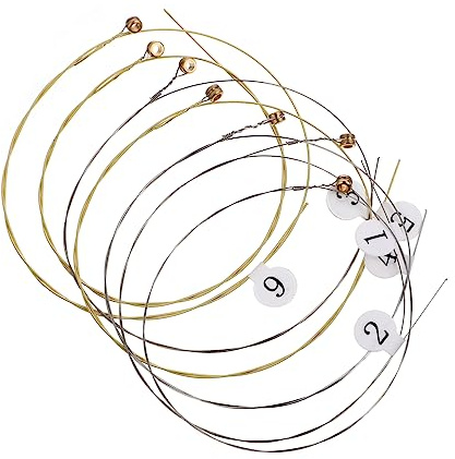 Harfensaiten aus Stahl für Lyra und Harfe, Gold | Ersatzteil für Harfe, 7 Stück, Solide und Verschleißfest, Lange Lebensdauer, für Liebhaber und Anfänger