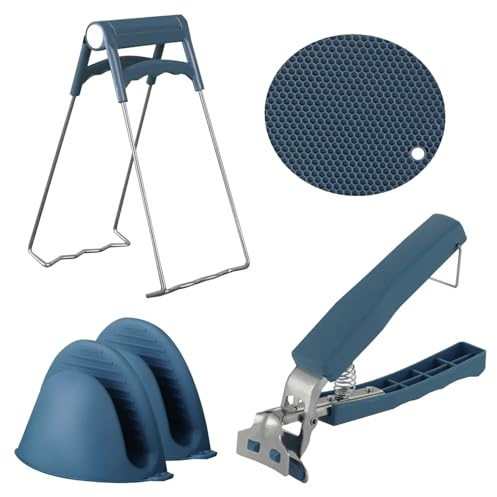 Jomdjmskes 4 Pcs Pince pour Bol Chaud Set, Résistant Hautes Températures Silicone Cuisine, Pince Plaque Antidérapante, Anti-Brûlure Bol Clip, Pinces Anti-Brûlure, Clip Antidérapant Gants Protection