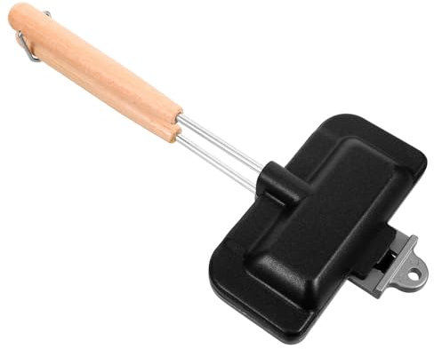 OUNONA stampo per sandwich Doppio premere muffa cibo cucina teglia da forno tostapane piatto da forno per casalingo padella antiaderente Acciaio inossidabile Black