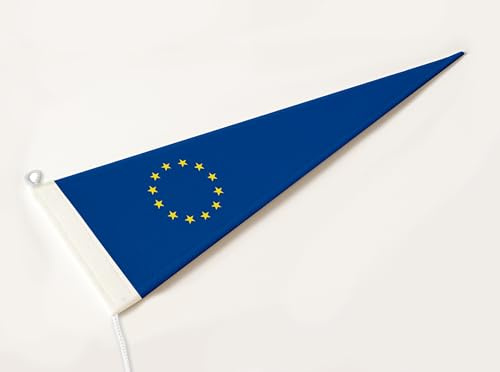 FLAGLY Bandierina lunga di alta qualità, Europa 115 g/m², in poliestere lucido, robusto e resistente alle intemperie, accessorio per asta per bandiera (150 x 40 cm)