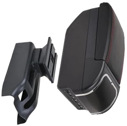 WILSEM Caja Reposabrazos para Coche con Portavasos Caja Reposabrazos Almacenamiento Doble Capa con 9 Puertos para V&w para Golf 4 1999-2004 para Jetta para Bora Mk4