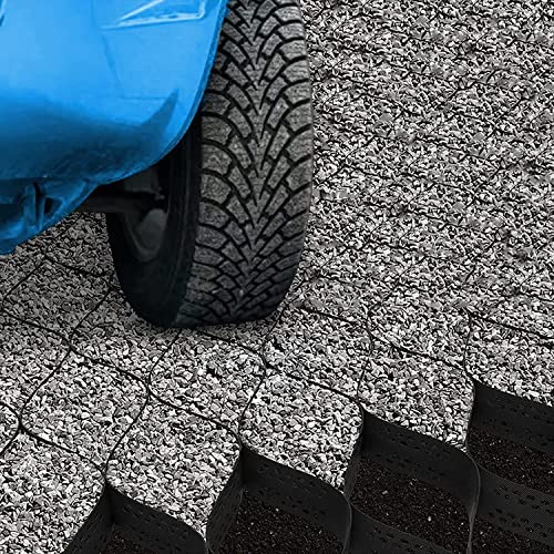 Caillebotis en plastique Grille de soutènement de jardin, grille d'allée au sol, stabilisateur de pavé géocellulaire avec trous de drainage for stationnement extérieur Caillebotis stabilisateur de voi