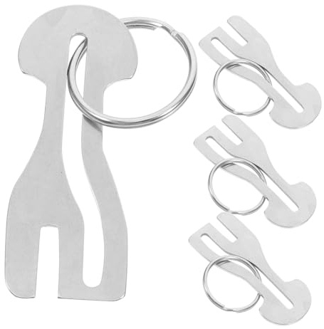 GARIOUANS Shopping Trolley Token Keychains for Zinc Alloy 4pcs with Uk Coins, Portable Metal Cart Tokens, Removable Unlocking Design and Key Decoration Grocery Shopping
