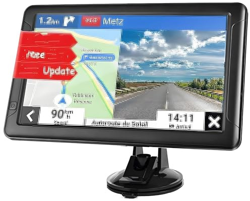 Navegación GPS para Coche para Sistema de navegación con Pantalla táctil 9 Pulgadas,mapas Norteamérica 2025,indicaciones Voz Paso,Alerta Velocidad