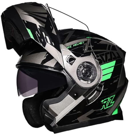 Casco Da Moto Modulare Caschi Integrati Con Doppia Visiera Omologato DOTECE Caschi Cross E Off-Road Moto Per Uomo Donna Scooter Adulto Caschi Apribile Casco 3,XXL:63-64CM