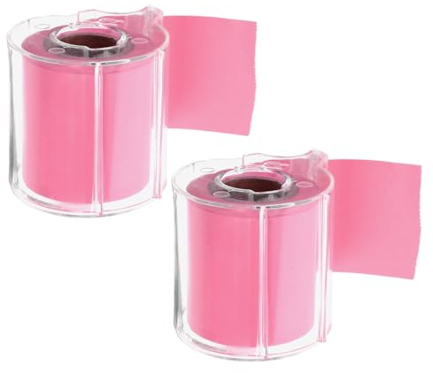 DEARMAMY 2 Rouleaux de Notes Autocollantes Mémo Adhésives Couleur Rose Vif, Papier à Billets Roulé pour Bureau et Maison, Bloc-notes Créatif Pratique et Repositionnable, Fournitures Bureau