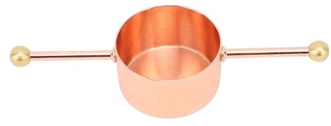 Taza medidora de acero inoxidable, Jigger de 30ml para Bartending, Jigger de cóctel de doble cuenta con mango para mezclar whisky y bebidas (Cobre Chapado)