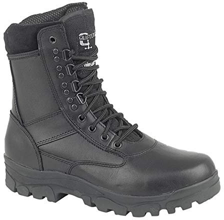 Grafters Hi-Leg Combat Boots with Steel Sole Protection. Police Security Army Cadet Safety Boots (9 UK, Top Gun Black)