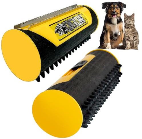King Kanine Deshedding Dog Brush - Self Cleaning Deshedding Brush for Cats Dogs and Horses - Pet Comb for Grooming and Removing Loose Hair - Designed for Short to Medium Coats of All Stages