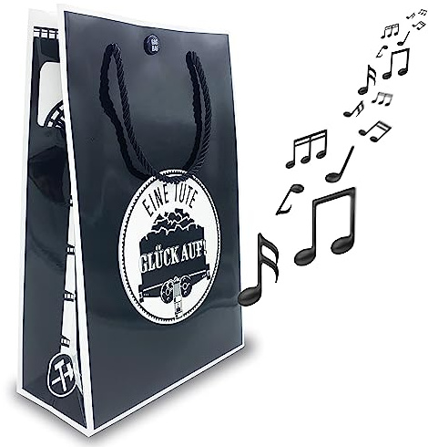 MUSIK-Geschenktüte, ÖFFNET man die Tasche, hört man das Lied Glück Auf, der Steiger kommt in einer Orchesterversion, tolle Geschenkverpackung, GagBag von bentino Weihnachten