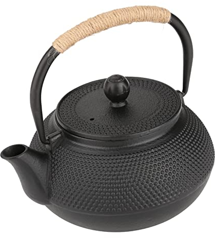 Pot en fonte, théière de bouilloire en fonte de style japonais de 800 ml + infuseur/passoire amovible théière chauffe-boissons bouilloire en fonte