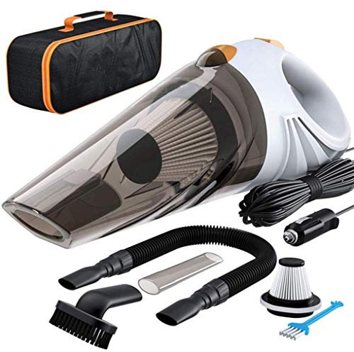 Aspirateur De Voiture, Aspirateur De Voiture à Aspiration Forte 3500PA Aspirateur à Main Haute Puissance 90W Pour Voiture, Aspirateur De Voiture Avec Fil DC 12V Pour Voiture Humide / Sèche, White
