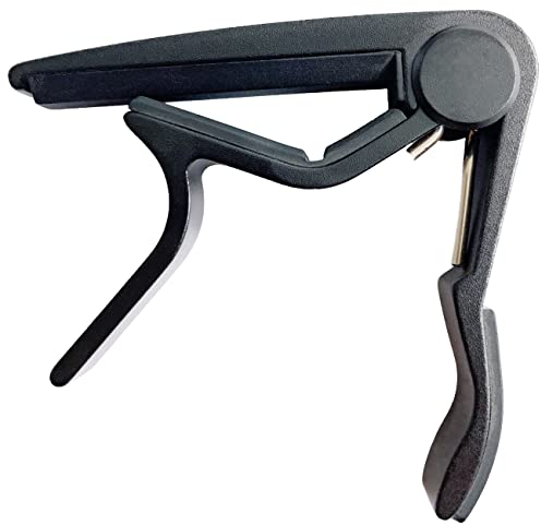 WINGO Kapodaster für Klassische Gitarre, Capo für Gitarre, Konzertgitarren - Metall, Schwarz mit 5 Plektren