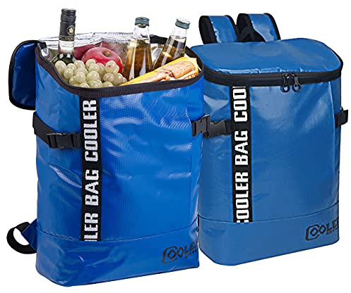 Xcase Fahrradtaschen: 2er Pack LKW-Planen-Kühlrucksack, abwaschbar, wasserabweisend (Kühl-Rucksack, Shopping Kühl-Rucksack, Trinkflasche)