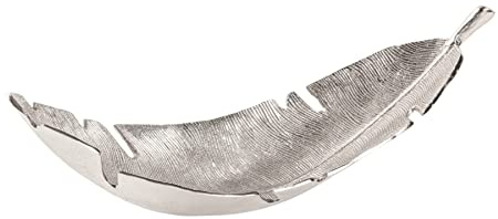 Riess Ambiente Schale SILVER LEAF - 65cm - silber - Metall handmade | Pflegeleichte Oberfläche, Eyecatcher, hochwertige Metalloptik, modernes Design, vielseitig einsetzbar