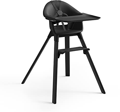 Stokke Silla alta Clikk, medianoche, silla alta todo en uno con bandeja + arnés, ligera, duradera y apta para viajes, ergonómica con características ajustables, ideal para 6-36 meses o hasta 33 libras