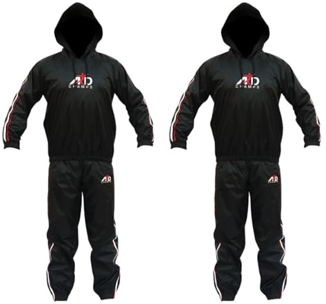 Traje de sauna para hombre, chándal de entrenamiento para ejercicio, gimnasio, traje de fitness, Negro con capucha, XL