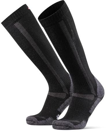 DANISH ENDURANCE Calze Lunghe Trekking in Lana Merino, Calzettoni Anti Vesciche, da Uomo e Donna, 1 o 3 Paia, Nero, 39-42