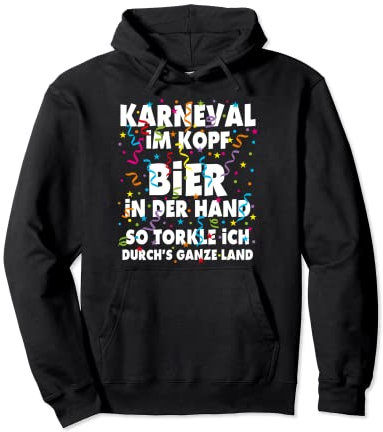 Karneval im Kopf Konfetti Kostüm Fasching Fastnacht Party Pullover Hoodie