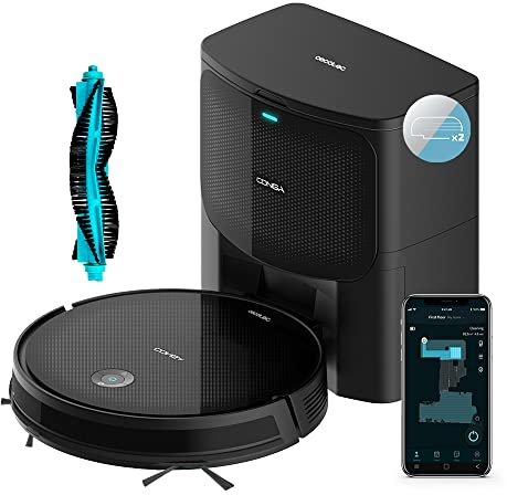 Cecotec Robot Aspirador con Base de Autovaciado Conga 2299 Ultra Home X-Treme X. 4 en 1, 2100 Pa, Tecnología SmartGyro 4.0, App, Cepillo Multifunción, Alexa, Autonomía 160 mins, 2 Mopas