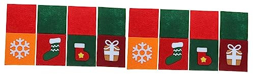 Cabilock 8 Pièces à Couverts Rectangulaire Décorations De Vaisselle De Banquet Porte-Couverts pour La Fête Porte-ustensiles De Vaisselle à Fourche Feutre Noël Porte- Feutrine