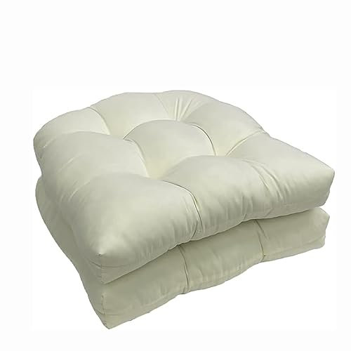 wcpqt Cojines de Asiento para Silla al Aire Libre, Paquete de 2, Impermeables, en Forma de U de 19 x 19, Cojines de Asiento de Silla de Patio con Pelo insertado Engrosado, para Muebles de Patio