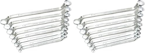 Brüder Mannesmann Ringschlüsselsatz, 8-tlg., 6-22 mm, CV, M 140-08 (Packung mit 2)