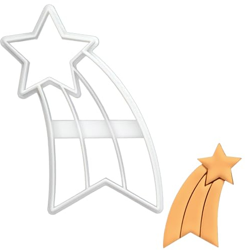 BAKERLOGY Sternschnuppe Ausstechform - Detailliertes Keksausstecher-Design zum Backen und Basteln, ideal für Fondant, Teig, Ton