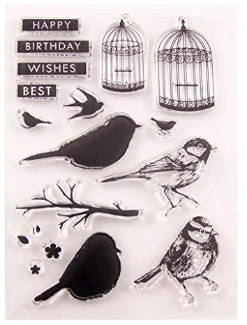 Silikon-Stempel mit Vogelkäfig-Motiv, transparent, für Scrapbooking, Prägung, Fotoalbum, Dekoration, Prägeschablonen für Kartenherstellung