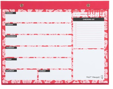 Kokonote Wochenplaner Block A4 Kalender Planer Crvsh Tischkalender Block - Kalender Planer - Tischplaner A4 - Tischkalender ohne Datum - Schreibtischunterlage Papier