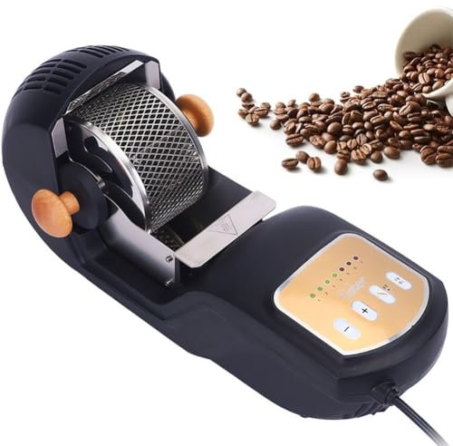 Electric Coffee Bean Roaster, 1600W 300g Hot Air Coffee Roaster with Removable Stainless Steel Coffee Bean Basket, 7 Gears Adjustable,360° Heating Evenly for Home Commercial Use