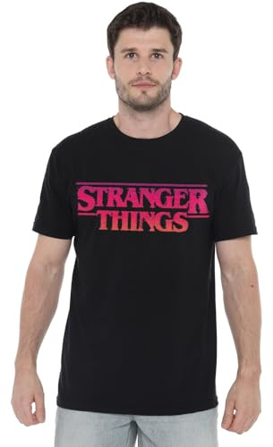 Stranger Things solnedgång logotyp unisex t-shirt, svart, liten, Svart, S