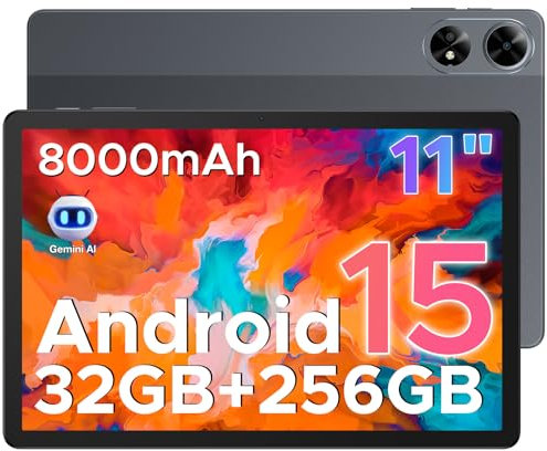 DOOGEE Tab G6+ 2025 - Neuestes Android 15 AI Tablet 11 Pulgadas FHD+, Tablet con Tarjeta sim，32 GB RAM + 256 GB ROM/2 TB, 8000mAh, Octa-Core T7280, 4G LTE, Widevine L1, Netflix, Bluetooth 5.0, GPS