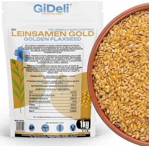 Graines de Lin Doré Muesli aux graines de lin un complément alimentaire naturel et végan (1kg)