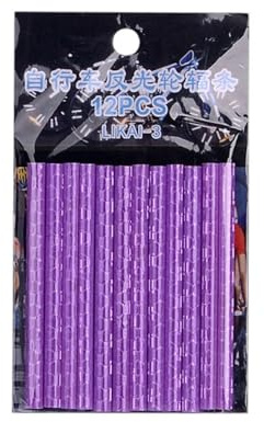 Wuyangcun Lot de 12 réflecteurs de rayons de vélo colorés en ABS pour une meilleure visibilité et sécurité, ajustement universel pour tous les types de vélo (violet)