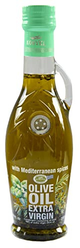 KORVEL Greek Extra Virgin Olive Oil with Mediterranean Herbs – Amphora Glass Bottle, 250ml (8.45 fl oz) – Pack of 2 – Herb Flavored EVOO for Cooking, Drizzling & Dipping