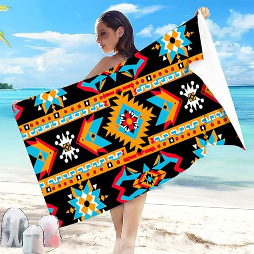 Telo Mare Microfibra Spiaggia 90x180 mm Telo Mare Grande Colore Antisabbia Asciugatura Rapida, Ultra Assorbente Salvietta da Compatta Salvaspazio Asciugamano Microfibra per Piscina Spiaggia Boemia P-2