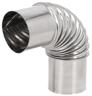 90°-Rohrbogen Aus Edelstahl Für Ofenrohre, Hitzebeständiges Kaminrohr Mit 90°-Winkel Für Öfen, Für Effiziente Ofen- Und Lüftungsanwendungen (80 Mm)