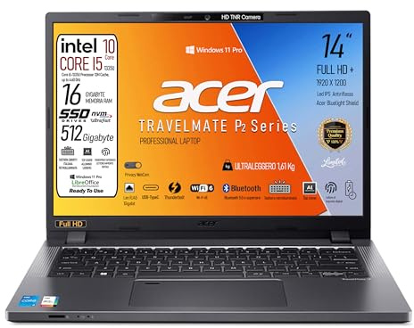 Acer Laptop Travelmate P2 Intel I5 1335u Display FHD+ WUXGA 14