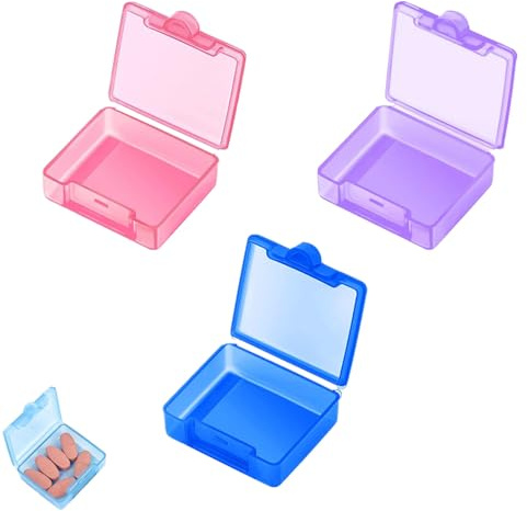 3 Stück Pillendose Klein für Unterwegs, Tablettendose für Unterwegs, Kleine Pillen-Organizer-Box, für Outdoor, Reisen, Camping(Rot+lila+blau)