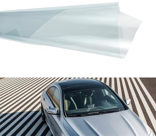 Alvorox - 83,4% VLT klare Tönungsfolien, Scheibenfolie Auto, explosionssichere Schutzglasfolierung, Blaue Farbe wenn in Einer Rolle (75x300cm)