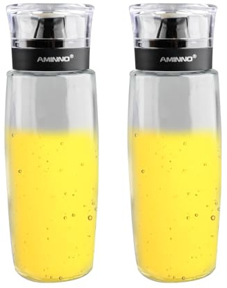 duisoad 2 Piezas Aceitera Antigoteo Cristal 280 ml Dispensador de Aceite Olive Oil Dispenser para Aceite, Alcohol, Especias y Consumo de Aceite de Control