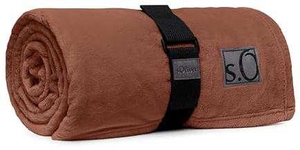 s.Oliver Kuschelsoft Decke 150x200 cm - flauschig, warm & waschbar, Kuscheldecke Terra Uni