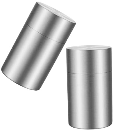 Cabilock 2 Pièces Boîte à Thé Inox Petite avec Double Couvercle Hermétique Boîte de Stockage Alimentaire Polyvalente pour Thé Vrac Café Épices et Bonbons